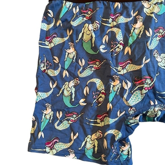MeUndies Merman Mermaid Print Blue Boxer Briefs Micromodal size large NWOT - Picture 5 of 7